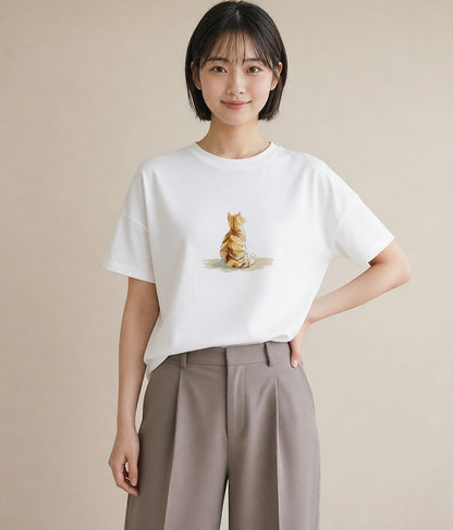 グラフィックTシャツ レディース ラグドール 猫 ねこ イラスト ポップ カジュアルコーデ 買い物 白T