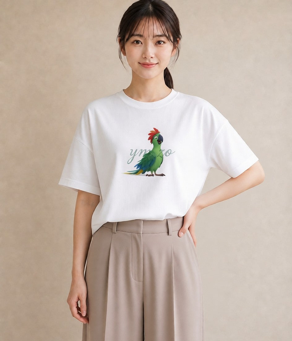 グラフィックTシャツ レディース コザクラインコ ペット 動物 イラスト こなれ感 ルームウェア ギフト 白T