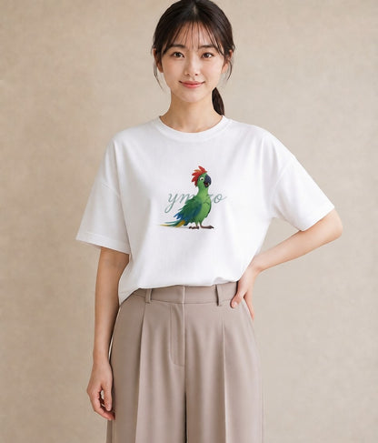 グラフィックTシャツ レディース コザクラインコ ペット 動物 イラスト こなれ感 ルームウェア ギフト 白T