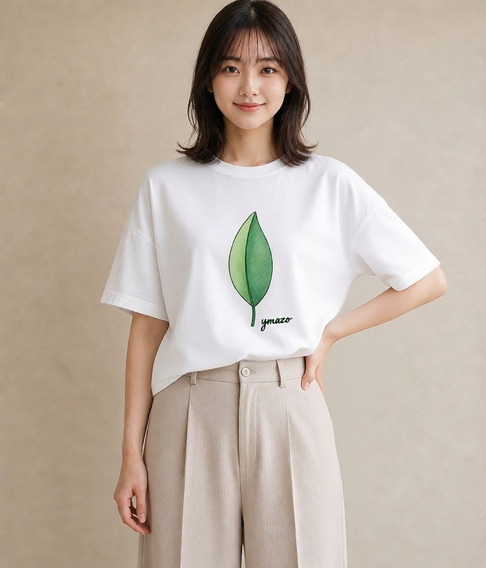 グラフィックTシャツ レディース 扇子 そよ風 ナチュラル アンティーク イラスト ペアコーデ 秋コーデ 白T