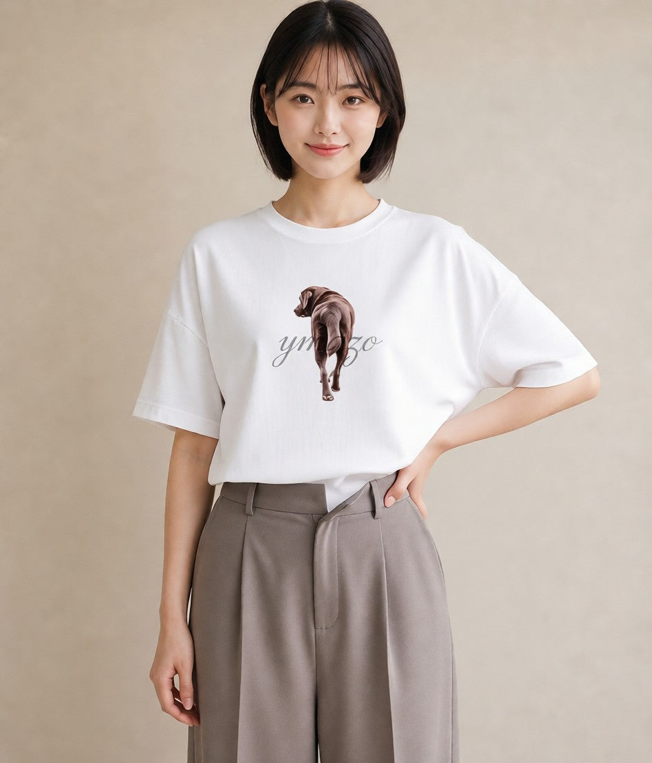グラフィックTシャツ レディース しっぽ 猫 ねこ イラスト 休日コーデ デイリーウェア 休日 白T