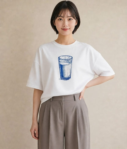 グラフィックTシャツ レディース ミルク 食べ物 フード イラスト 上品 おしゃれギフト 社会人 白T