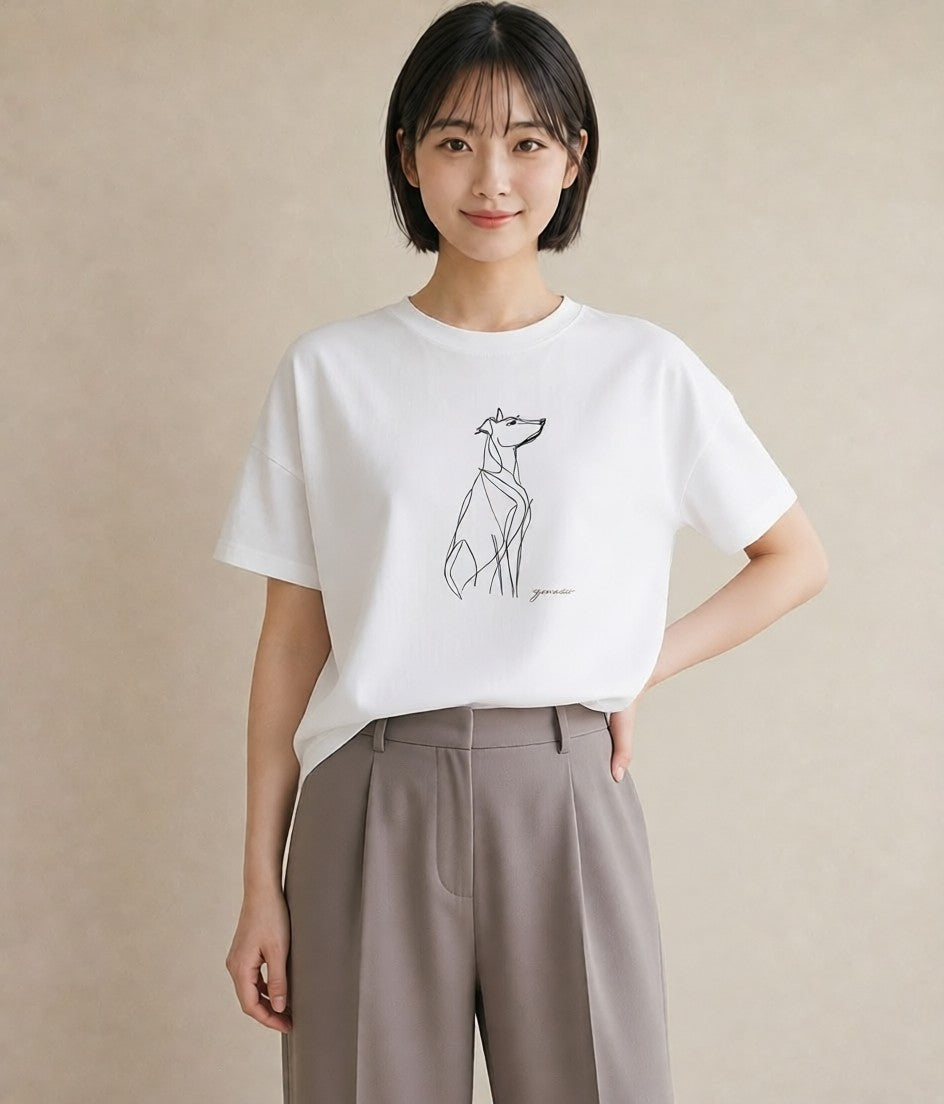 Tシャツ レディース 犬 いぬ わんこ イラスト ポップ 敬老の日 ホワイトデー 白T
