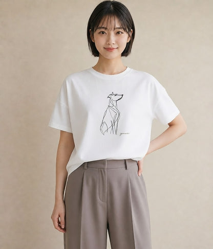 Tシャツ レディース 犬 いぬ わんこ イラスト ポップ 敬老の日 ホワイトデー 白T