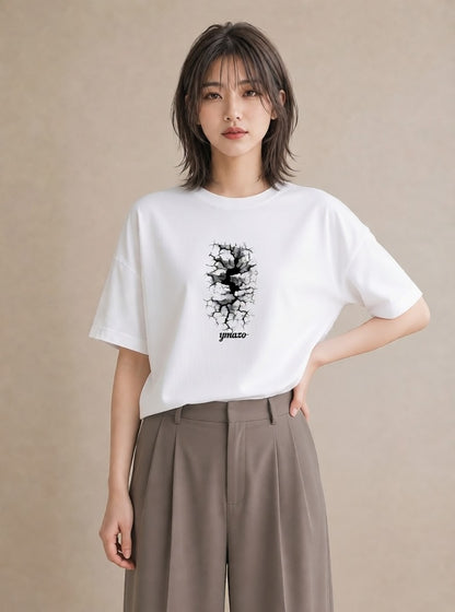 デザインTシャツ レディース 雨上がりの小道 雨上がり 小道 ナチュラル アンティーク イラスト モード カフェ服 クリスマス 白T