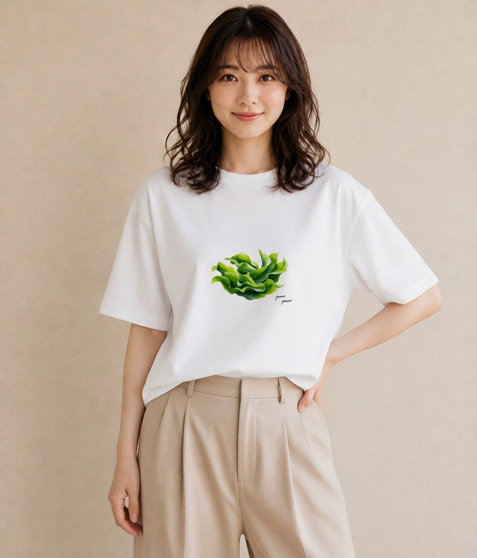 デザインTシャツ レディース シダ 植物 ボタニカル イラスト 手描き風 週末コーデ 敬老の日 白T