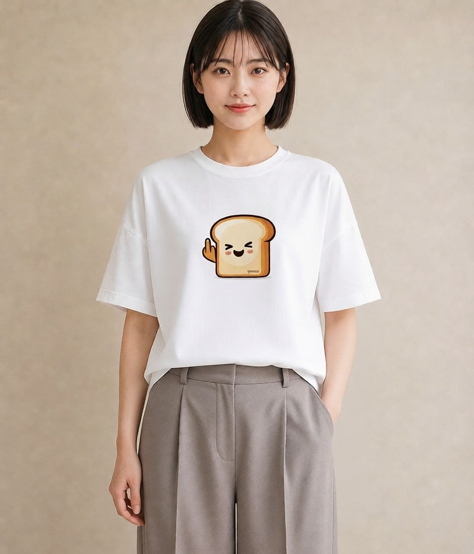 半袖Tシャツ レディース 食パン 食べ物 フード イラスト ガーリー ルームウェア ギフト 白T