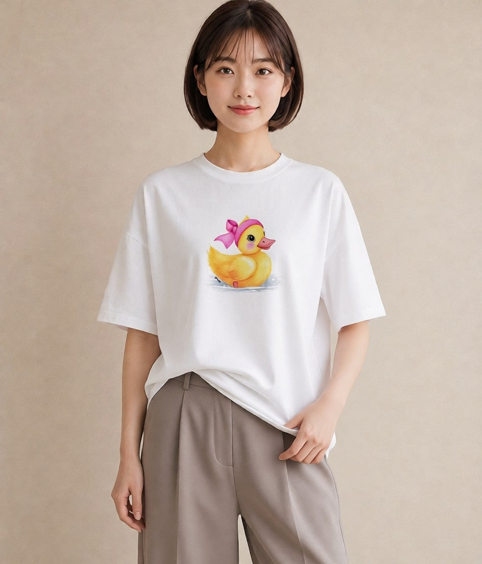グラフィックTシャツ レディース ひよこ 動物 アニマル イラスト ユニーク 通学 誕生日プレゼント 白T