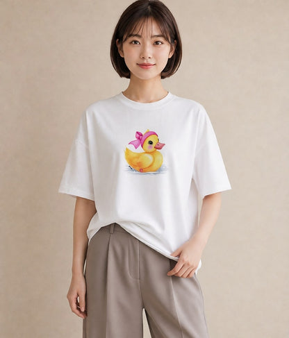 グラフィックTシャツ レディース ひよこ 動物 アニマル イラスト ユニーク 通学 誕生日プレゼント 白T