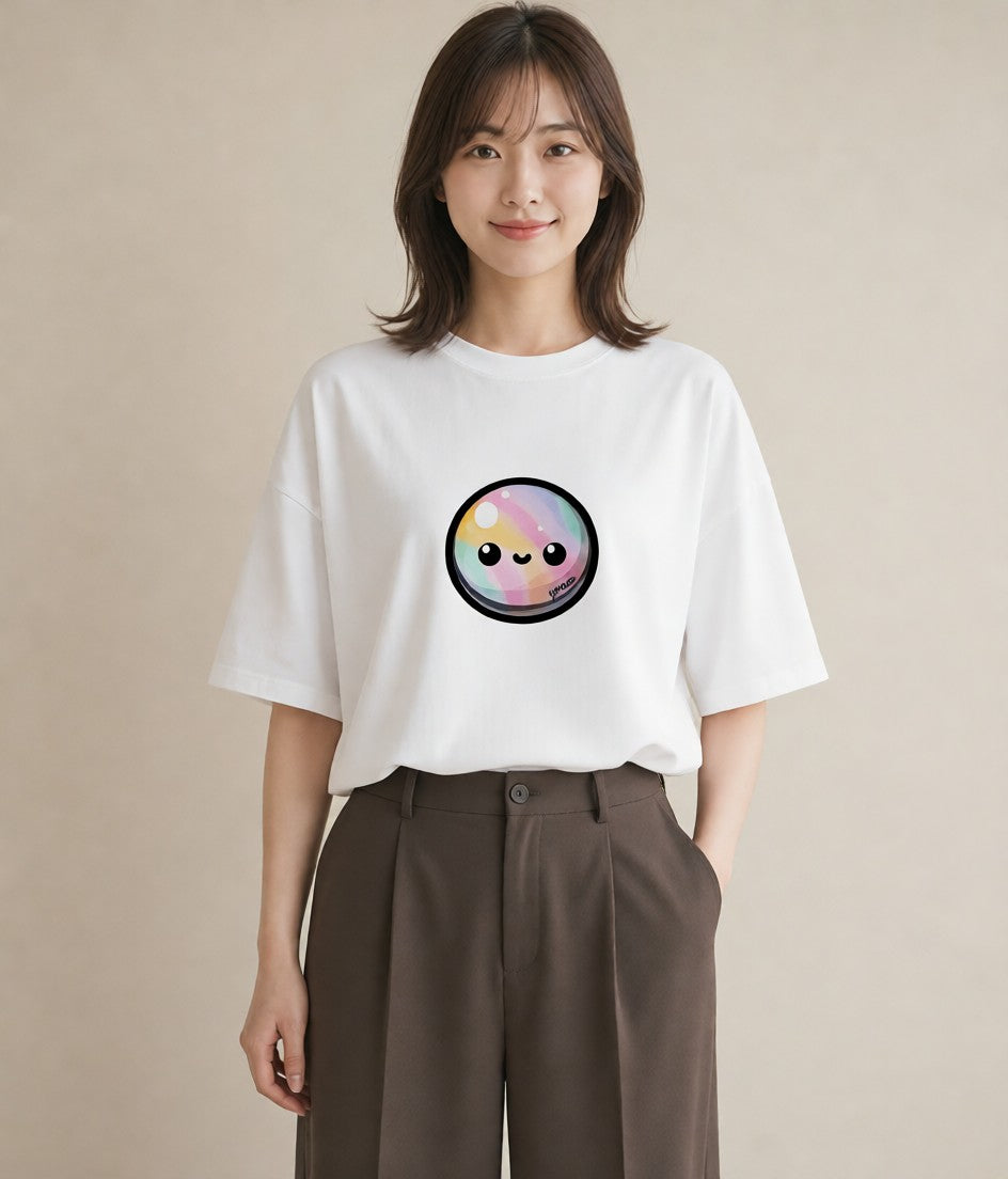 デザインTシャツ レディース パールピアス アクセサリー ナチュラル アンティーク イラスト ガーリー 帰省 ラフ 白T