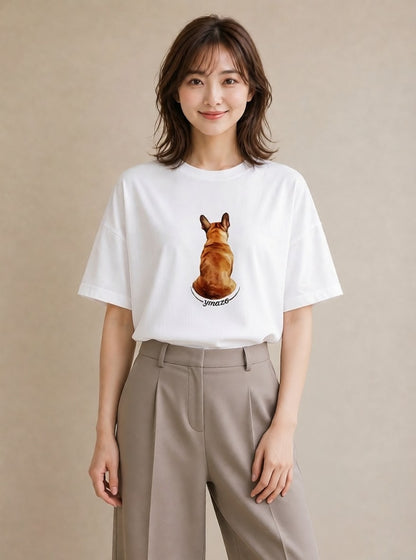 デザインTシャツ レディース 保護犬 犬 いぬ イラスト ユニーク 母娘コーデ 自分用 白T