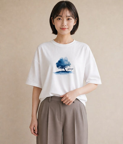 デザインTシャツ レディース 盆栽 植物 ボタニカル イラスト こなれ感 普段着 週末コーデ 白T