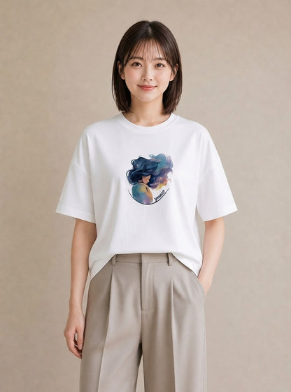半袖Tシャツ レディース 獅子座 星空 宇宙 イラスト 抜け感 ギフト 母の日 白T