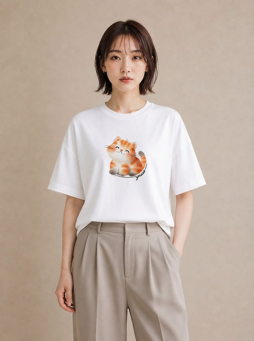 デザインTシャツ レディース 猫の手 猫 ねこ イラスト ユニーク デート 帰省 白T