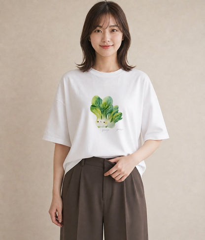 グラフィックTシャツ レディース チンアナゴ 海の生き物 海 イラスト 淡色 春服 ミセス 白T