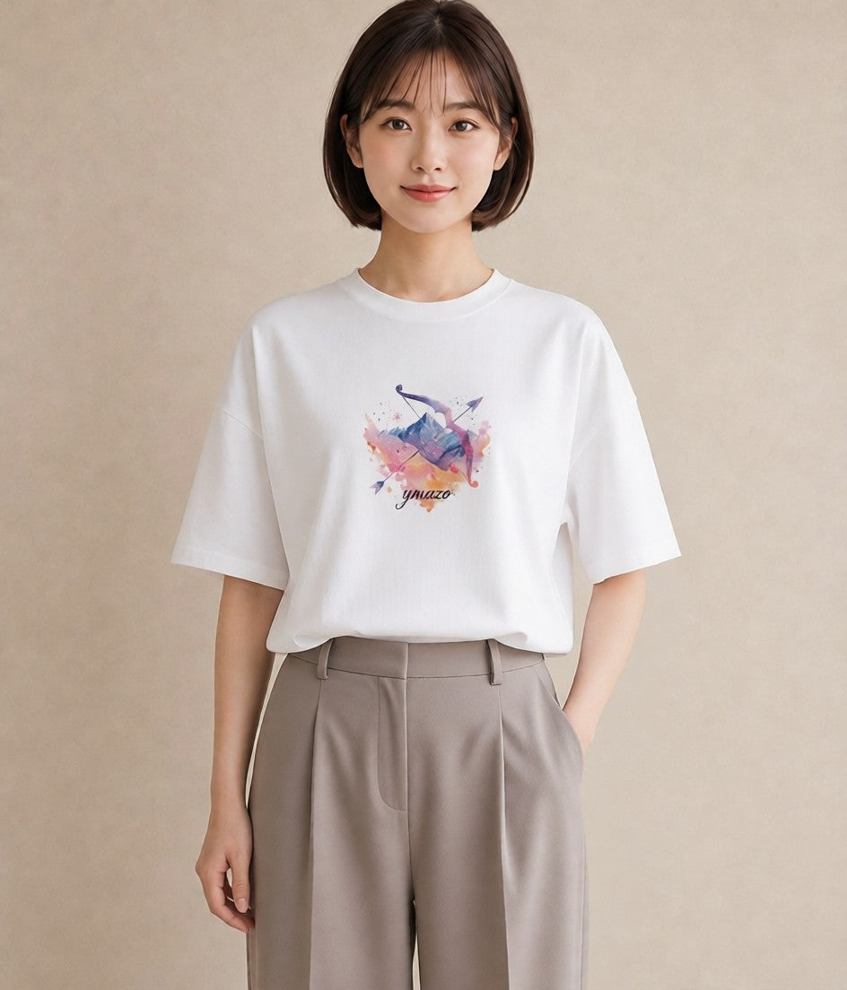 プリントTシャツ レディース 蟹座 星空 宇宙 イラスト こなれ感 秋コーデ おしゃれギフト 白T