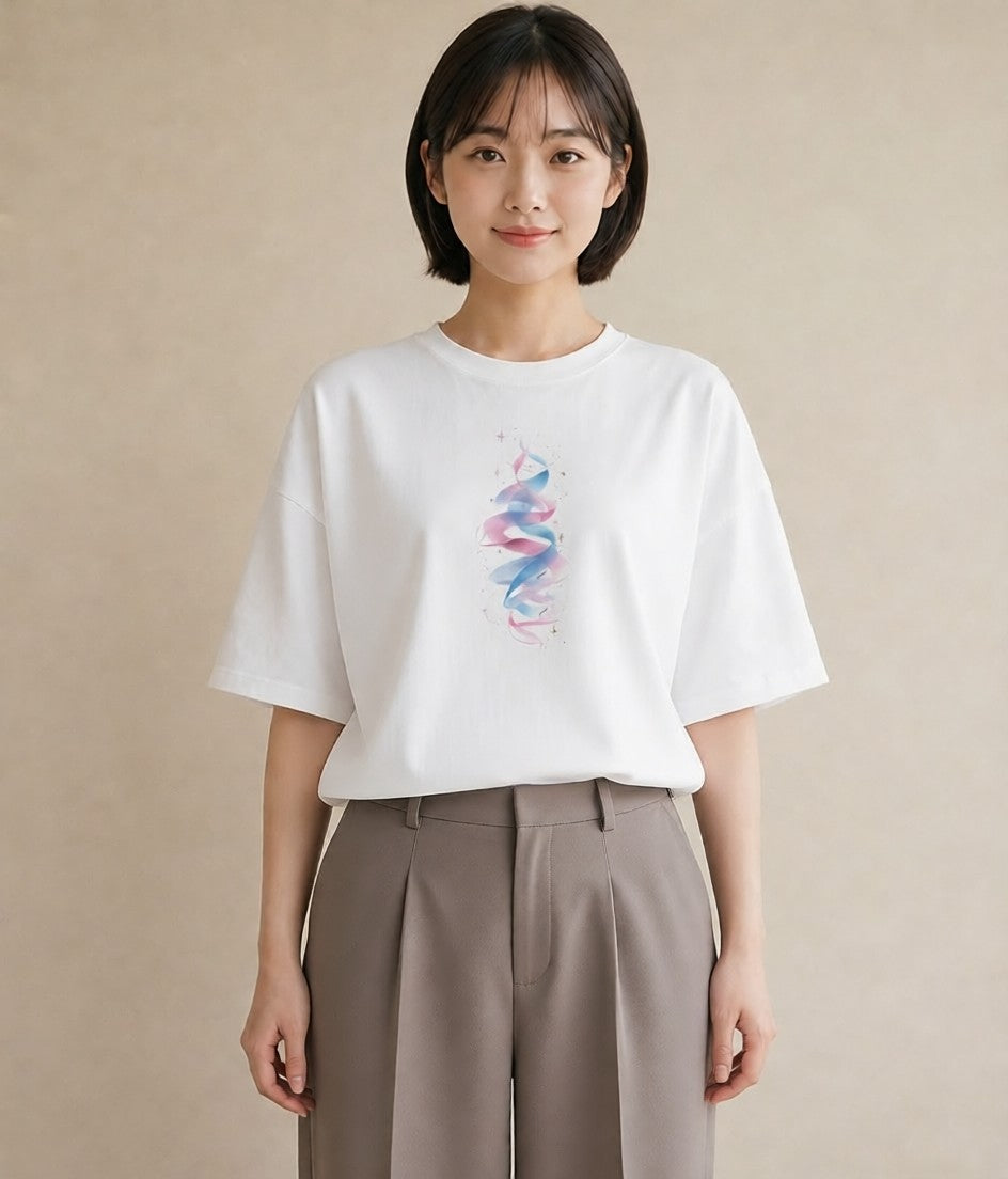 グラフィックTシャツ レディース 流れ星 星空 宇宙 イラスト 北欧風 週末コーデ 敬老の日 白T