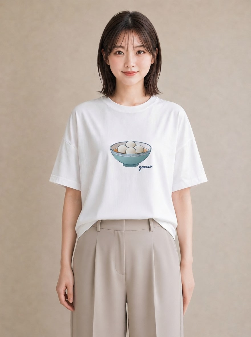 プリントTシャツ レディース だんご 食べ物 フード イラスト 手描き風 お揃い 親子 白T