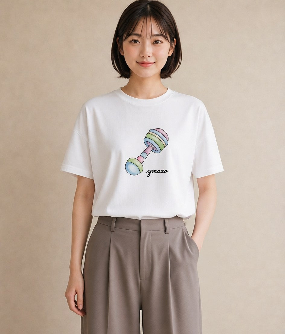 デザインTシャツ レディース 風鈴 ガラス 夏 ナチュラル アンティーク イラスト 通勤 在宅 白T