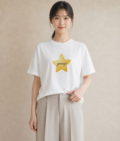 半袖Tシャツ レディース 星空 宇宙 イラスト 可愛い 通勤 在宅 白T