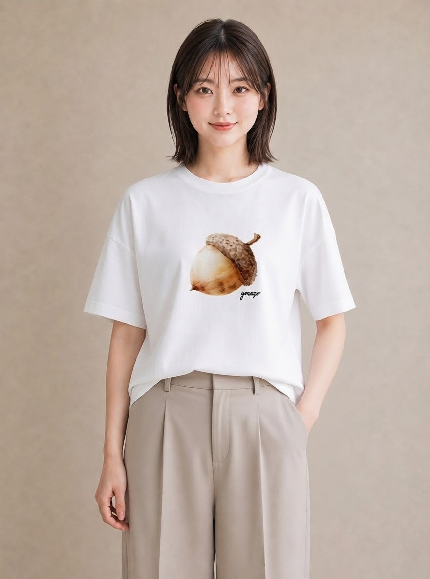 Tシャツ レディース リス ペット 動物 イラスト カジュアル 海 カフェ巡り 白T