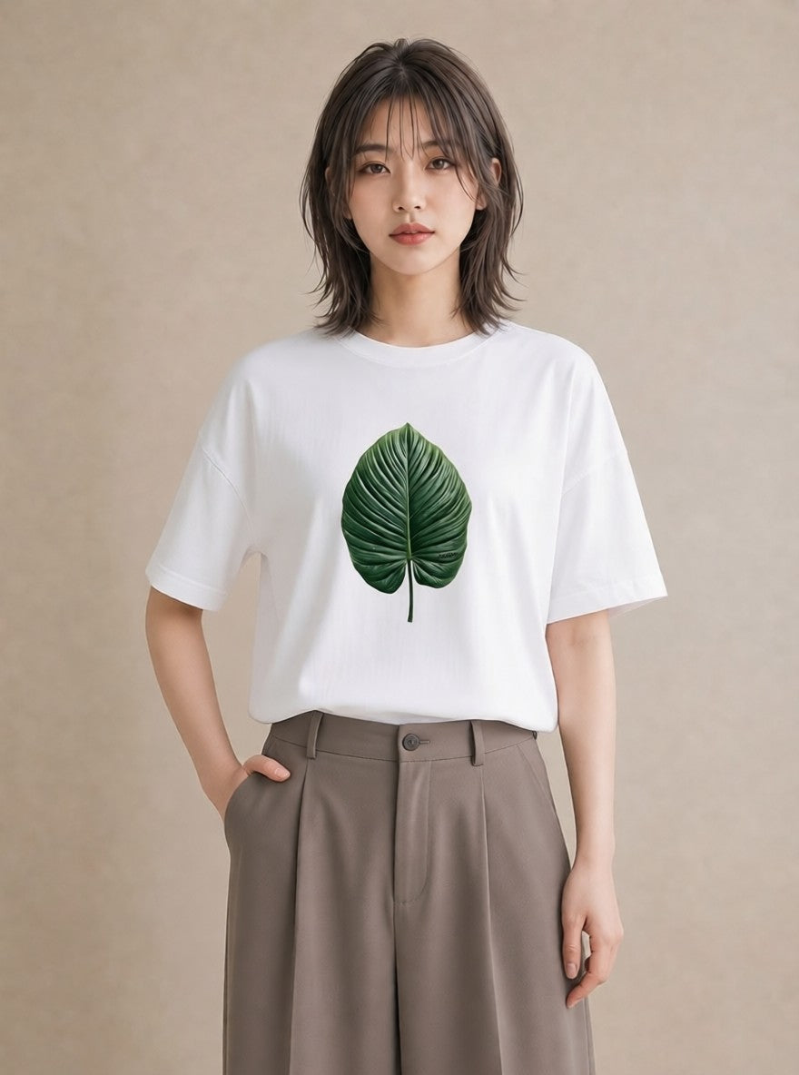 グラフィックTシャツ レディース モンステラ 植物 ボタニカル イラスト 手描き風 敬老の日 ホワイトデー 白T