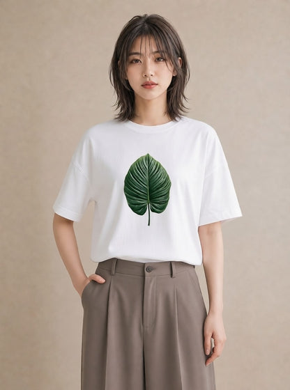 グラフィックTシャツ レディース モンステラ 植物 ボタニカル イラスト 手描き風 敬老の日 ホワイトデー 白T