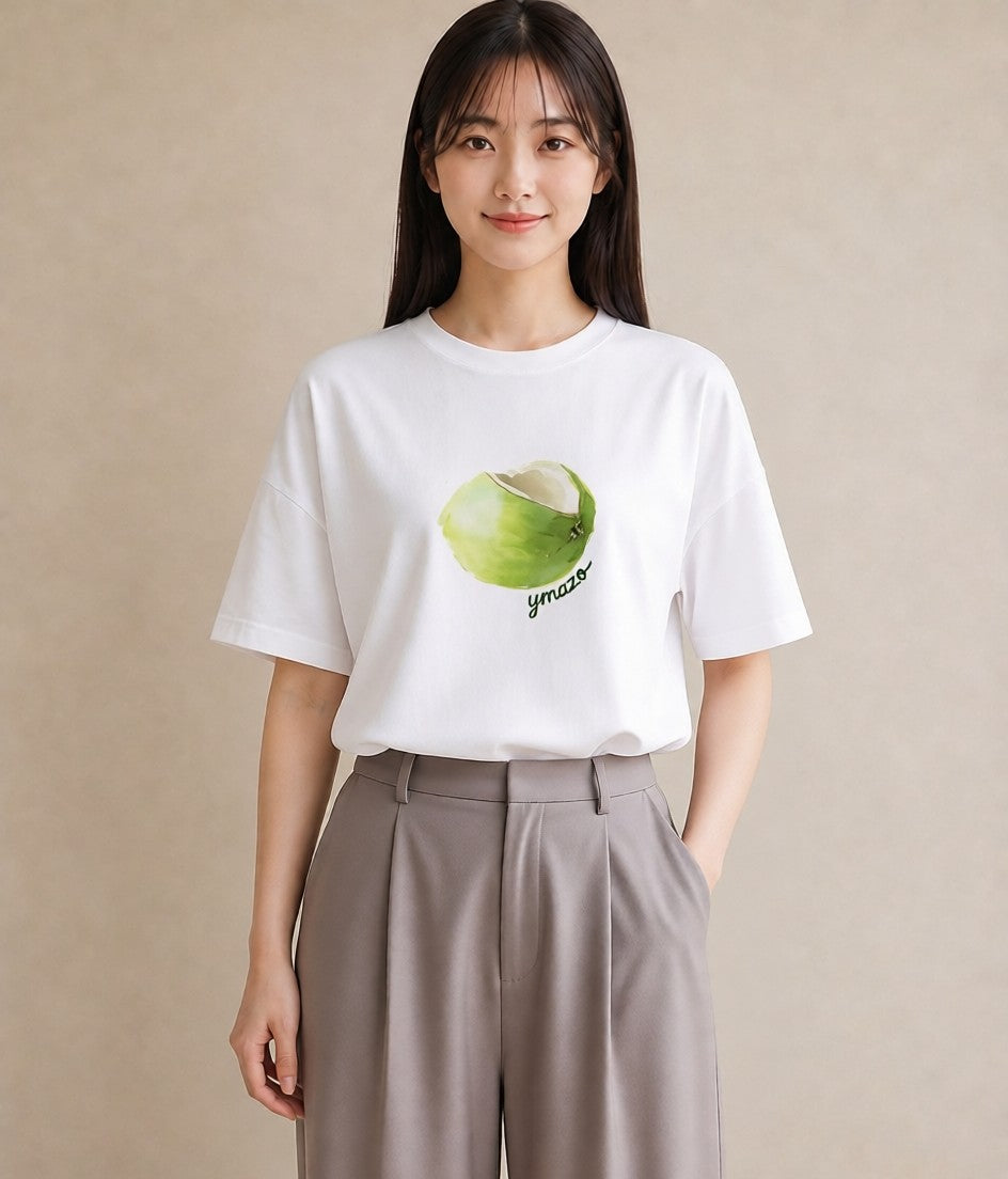 グラフィックTシャツ レディース どんぐり 植物 ボタニカル イラスト 個性的 親子 20代 白T