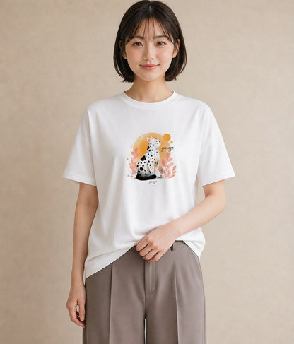 デザインTシャツ レディース ニャンコ 猫 ねこ イラスト カジュアル 通学 誕生日プレゼント 白T
