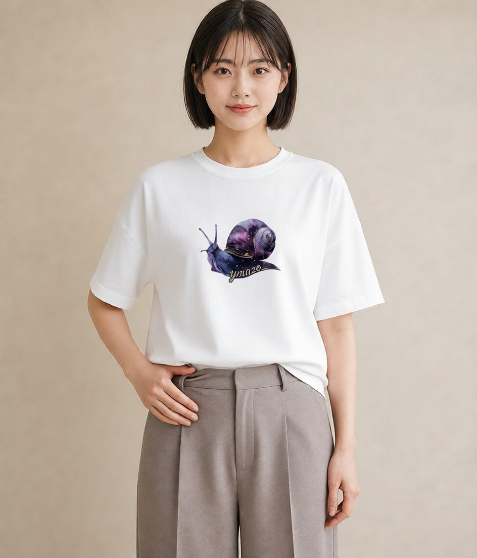 プリントTシャツ レディース ヤドカリ 海の生き物 海 イラスト シンプル 週末コーデ 敬老の日 白T