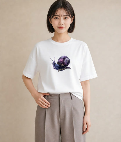 プリントTシャツ レディース ヤドカリ 海の生き物 海 イラスト シンプル 週末コーデ 敬老の日 白T