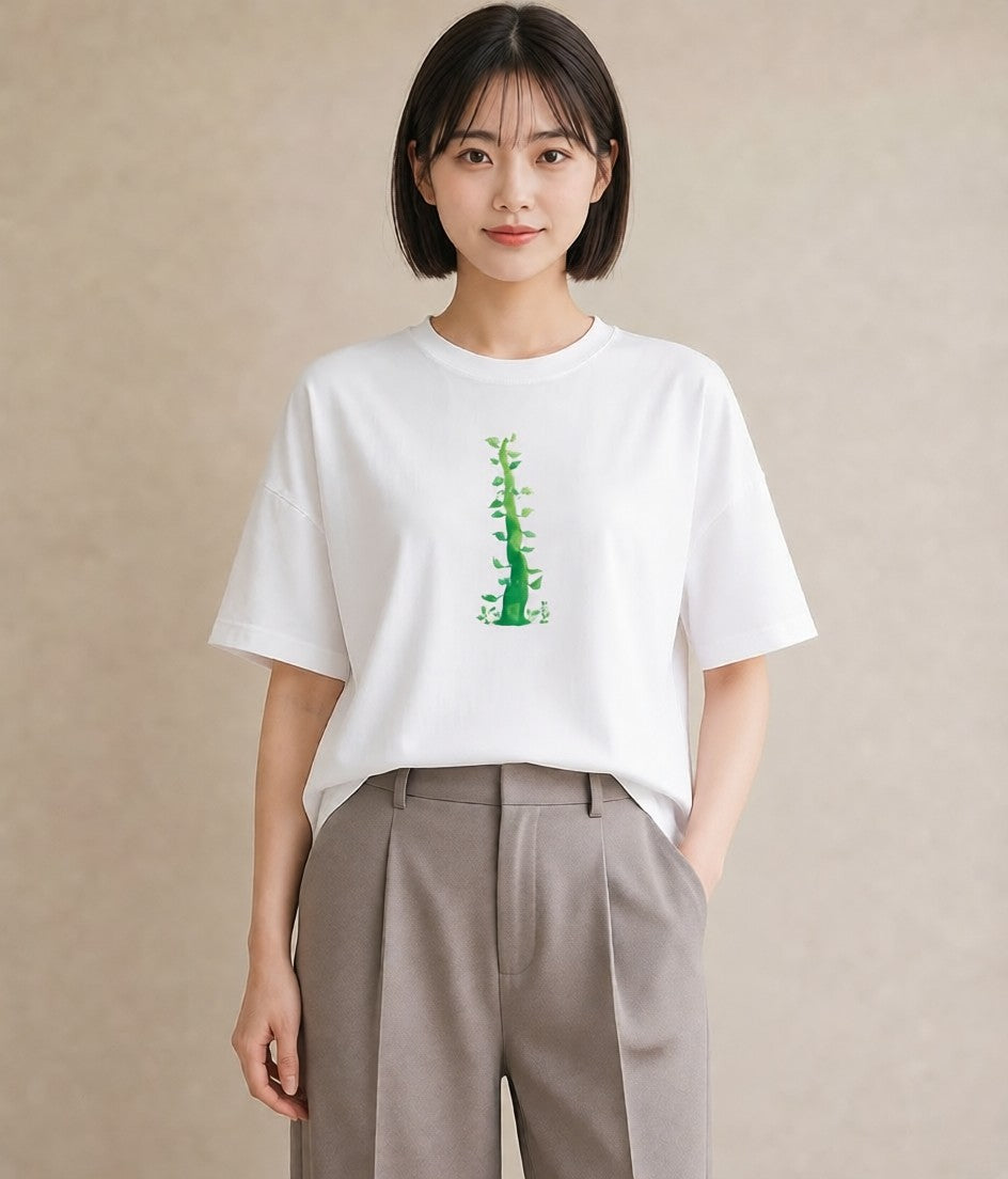 プリントTシャツ レディース 木 植物 ボタニカル イラスト シンプル 綿100 デート 白T
