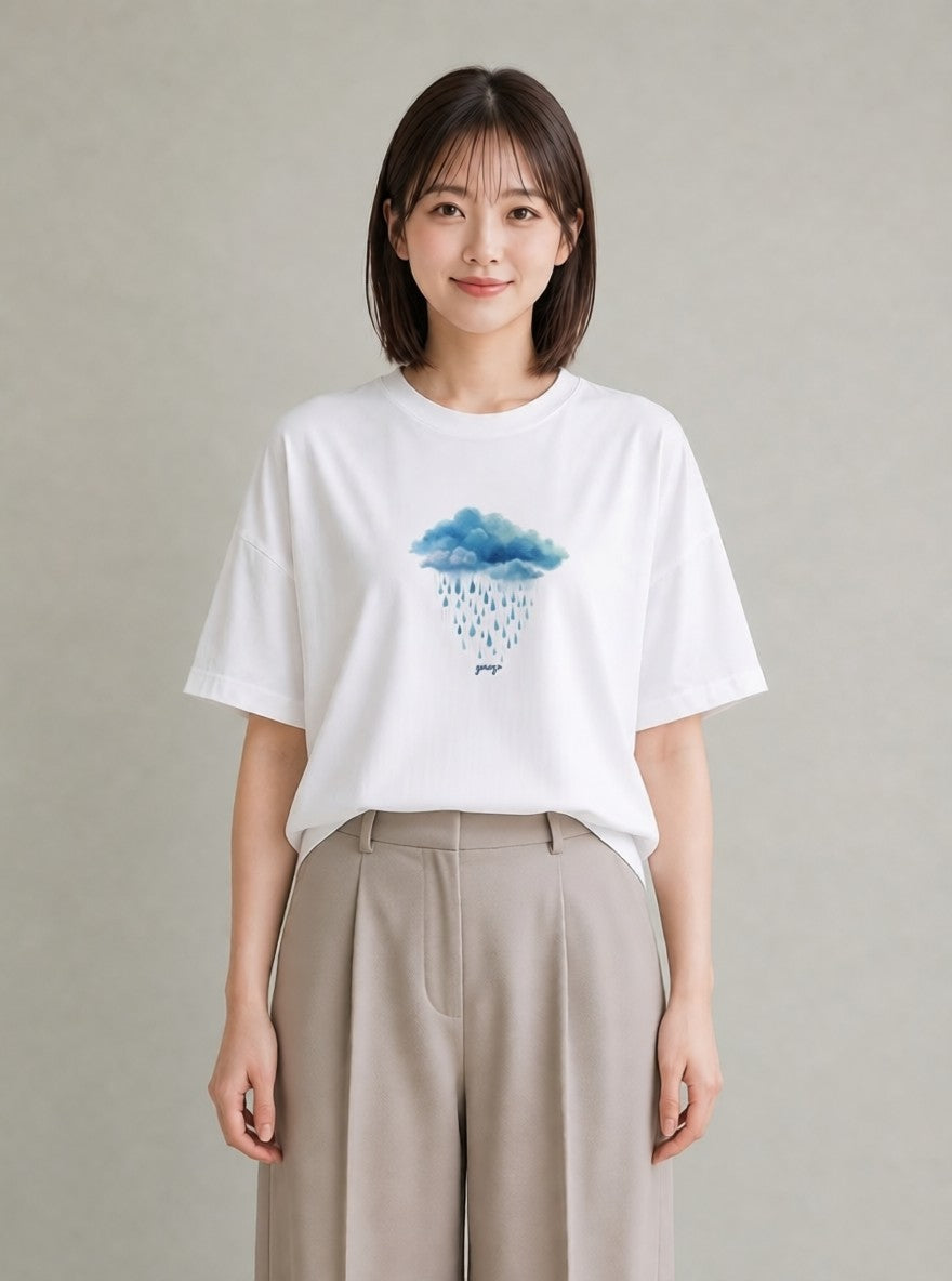 グラフィックTシャツ レディース 虹 星空 宇宙 イラスト デイリーウェア 休日 白T