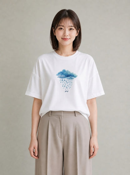 グラフィックTシャツ レディース 虹 星空 宇宙 イラスト デイリーウェア 休日 白T