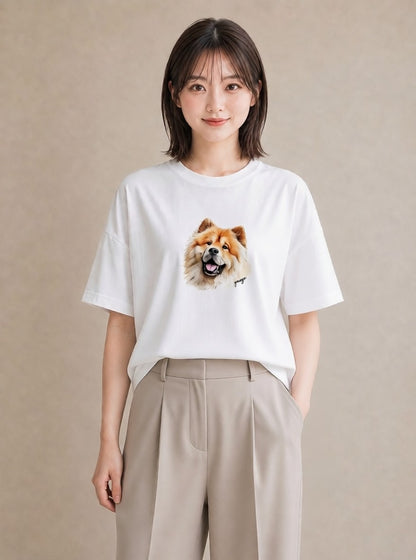 プリントTシャツ レディース 柴犬 しばいぬ 犬 いぬ イラスト こなれ感 散歩 お出かけ 白T