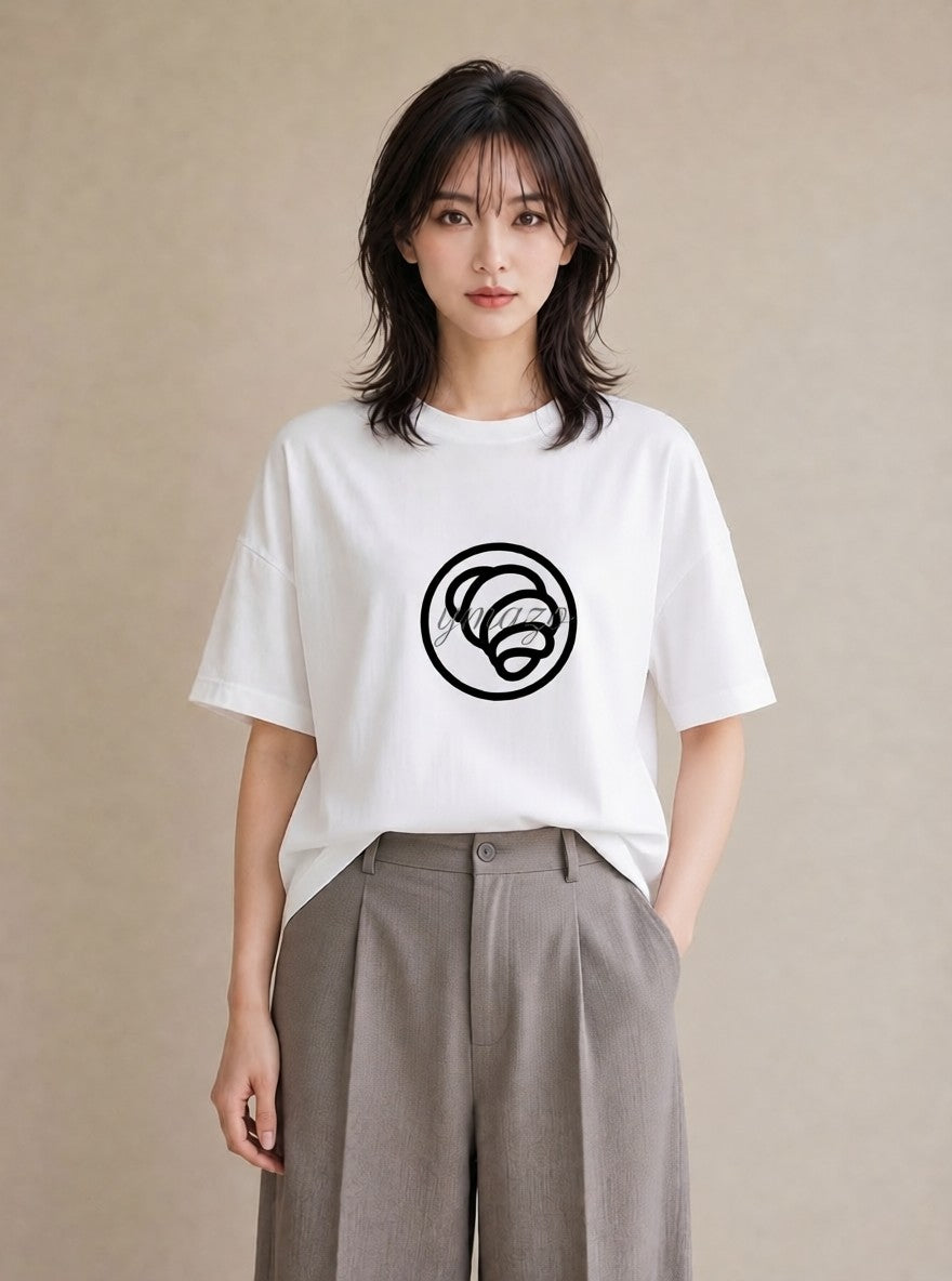 Tシャツ レディース パン ベーカリー イラスト 韓国風 部屋着 女性向けギフト 白T