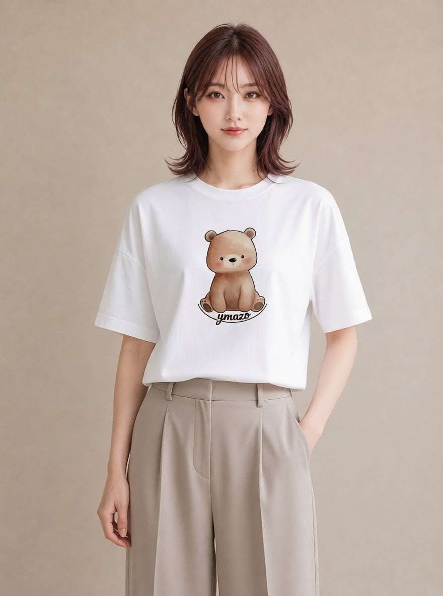 半袖Tシャツ レディース ナマケモノ 動物 アニマル イラスト ミニマル レイヤード 友達ギフト 白T