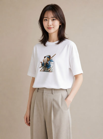 グラフィックTシャツ レディース ジャンガリアンハムスター ペット 動物 イラスト 淡色 部屋着 女性向けギフト 白T