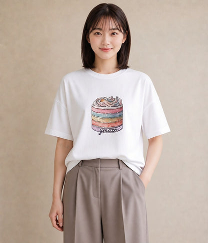 プリントTシャツ レディース わたあめ 食べ物 フード イラスト 手描き風 夏コーデ 通学 白T
