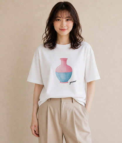 Tシャツ レディース ミルク 食べ物 フード イラスト きれいめ 母の日 ビーチ 白T