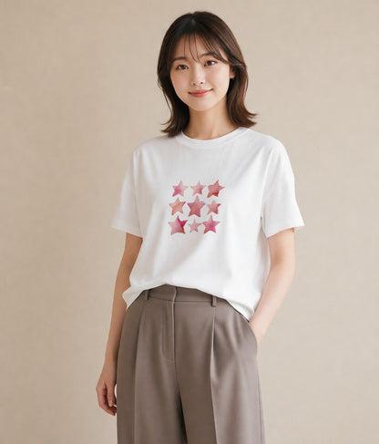 デザインTシャツ レディース 射手座 星空 宇宙 イラスト 公園 ママ 白T