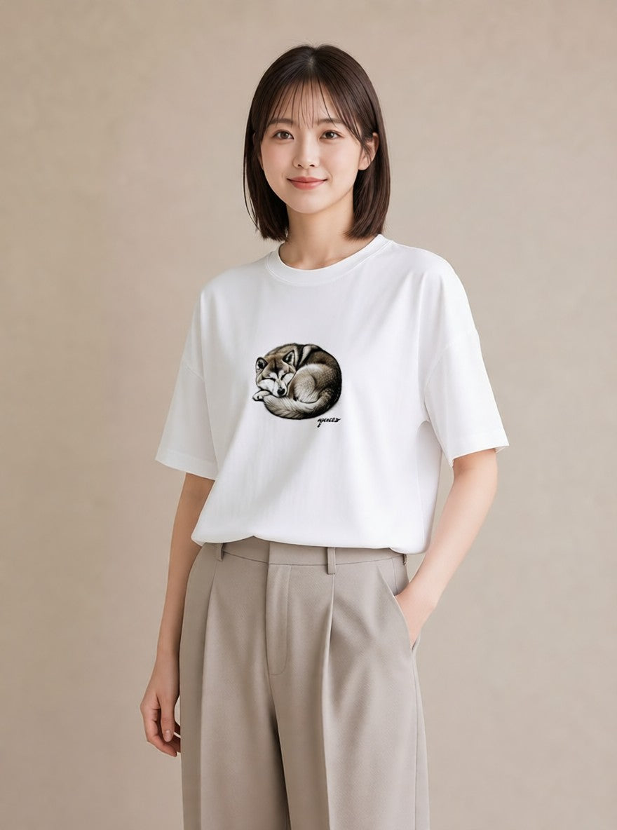 Tシャツ レディース 秋田犬 犬 いぬ イラスト カフェコーデ 敬老の日 ホワイトデー 白T