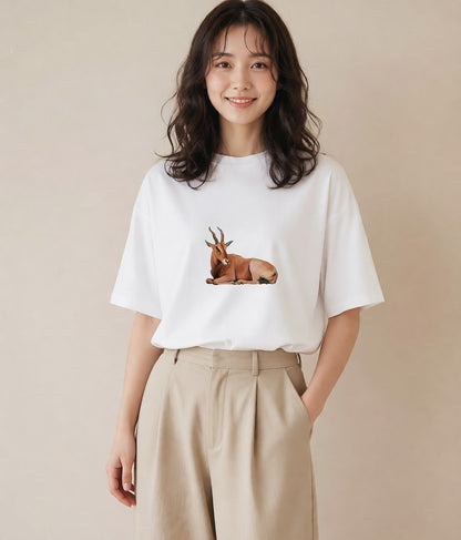 デザインTシャツ レディース カブトムシ 昆虫 虫 イラスト カジュアル ビーチ デイリーウェア 白T