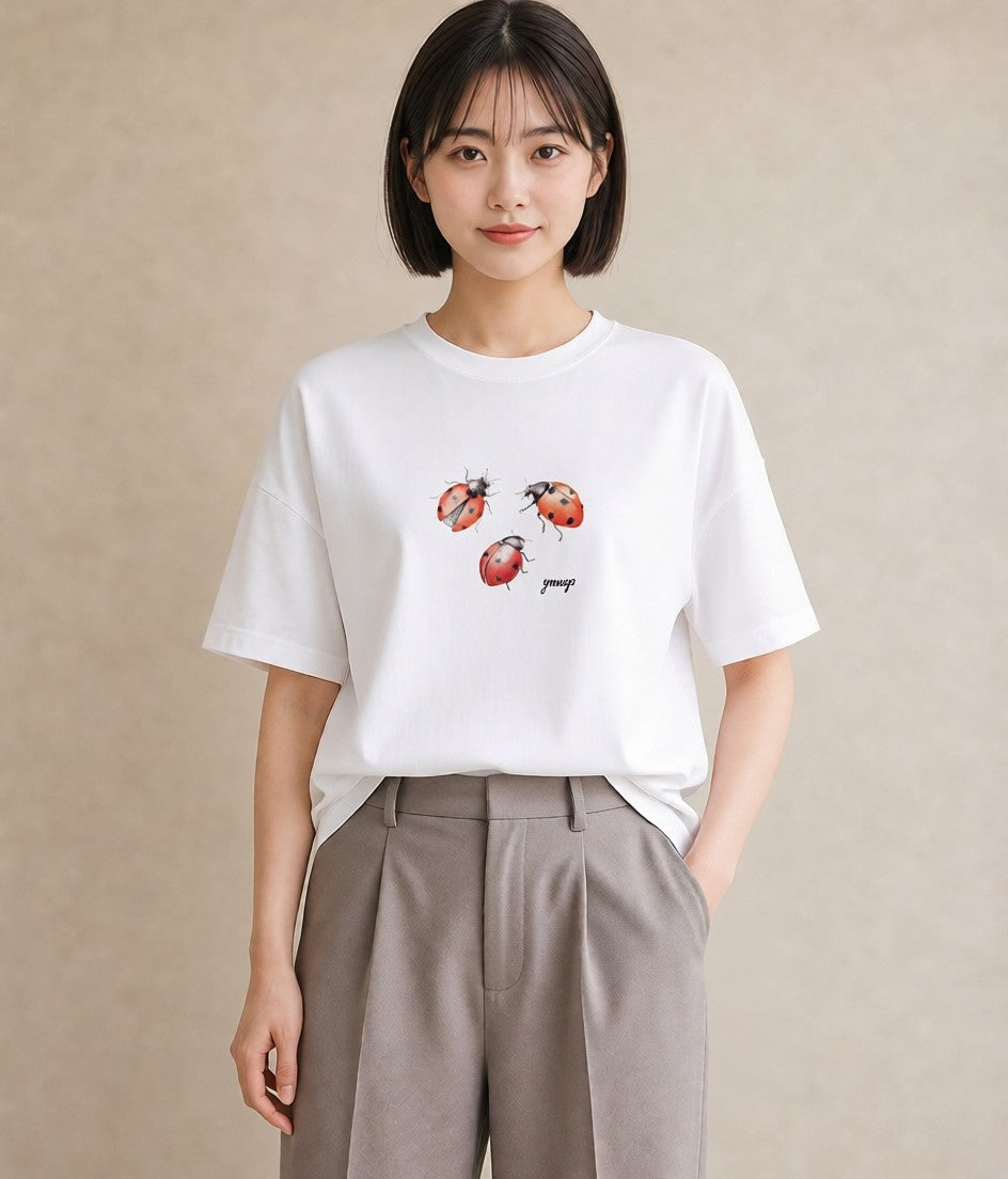 デザインTシャツ レディース アリ 昆虫 虫 イラスト 旅行コーデ 綿100 デート 白T