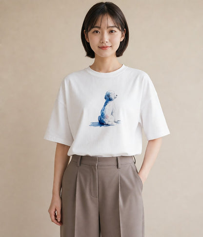 グラフィックTシャツ レディース 愛犬 犬 いぬ イラスト ゆるコーデ 20代 カジュアルコーデ 白T