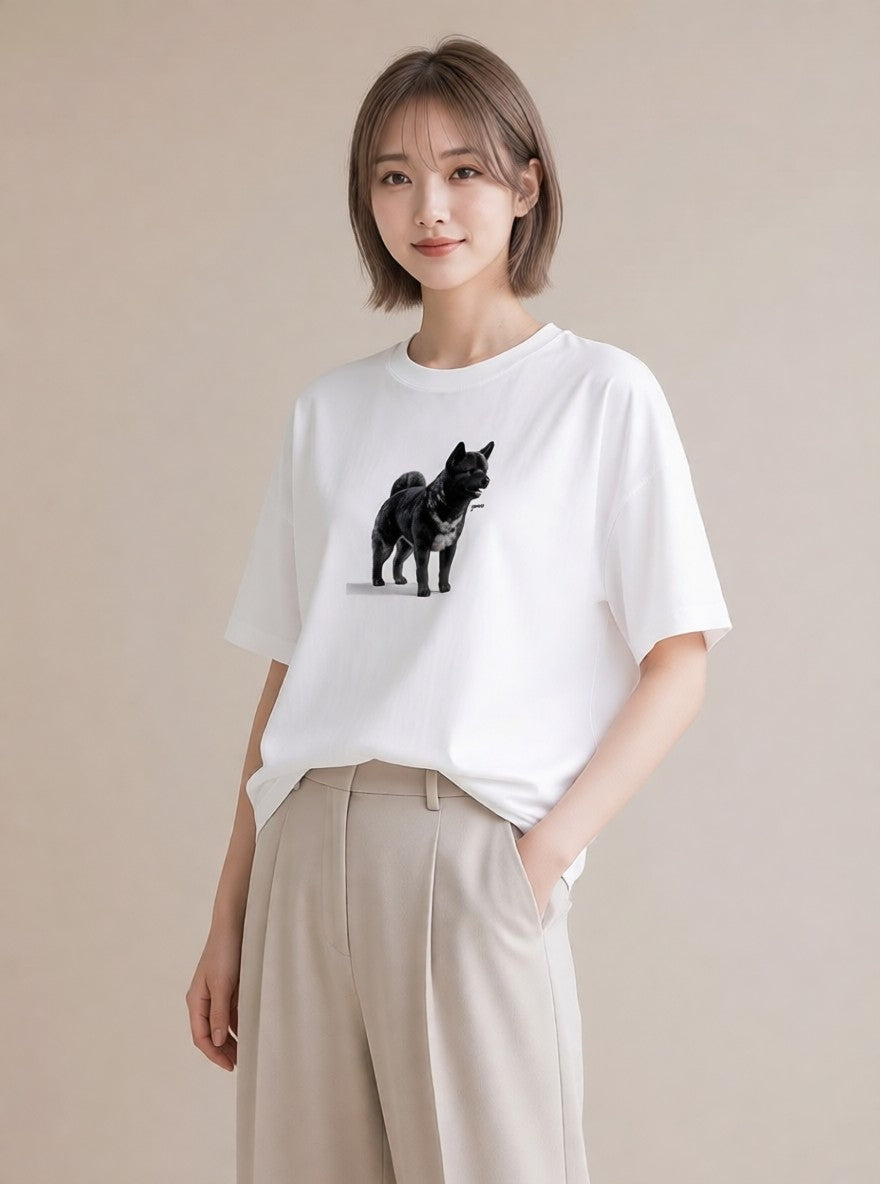 半袖Tシャツ レディース 柴犬 しばいぬ 犬 いぬ イラスト ポップ クリスマス 旅行 白T