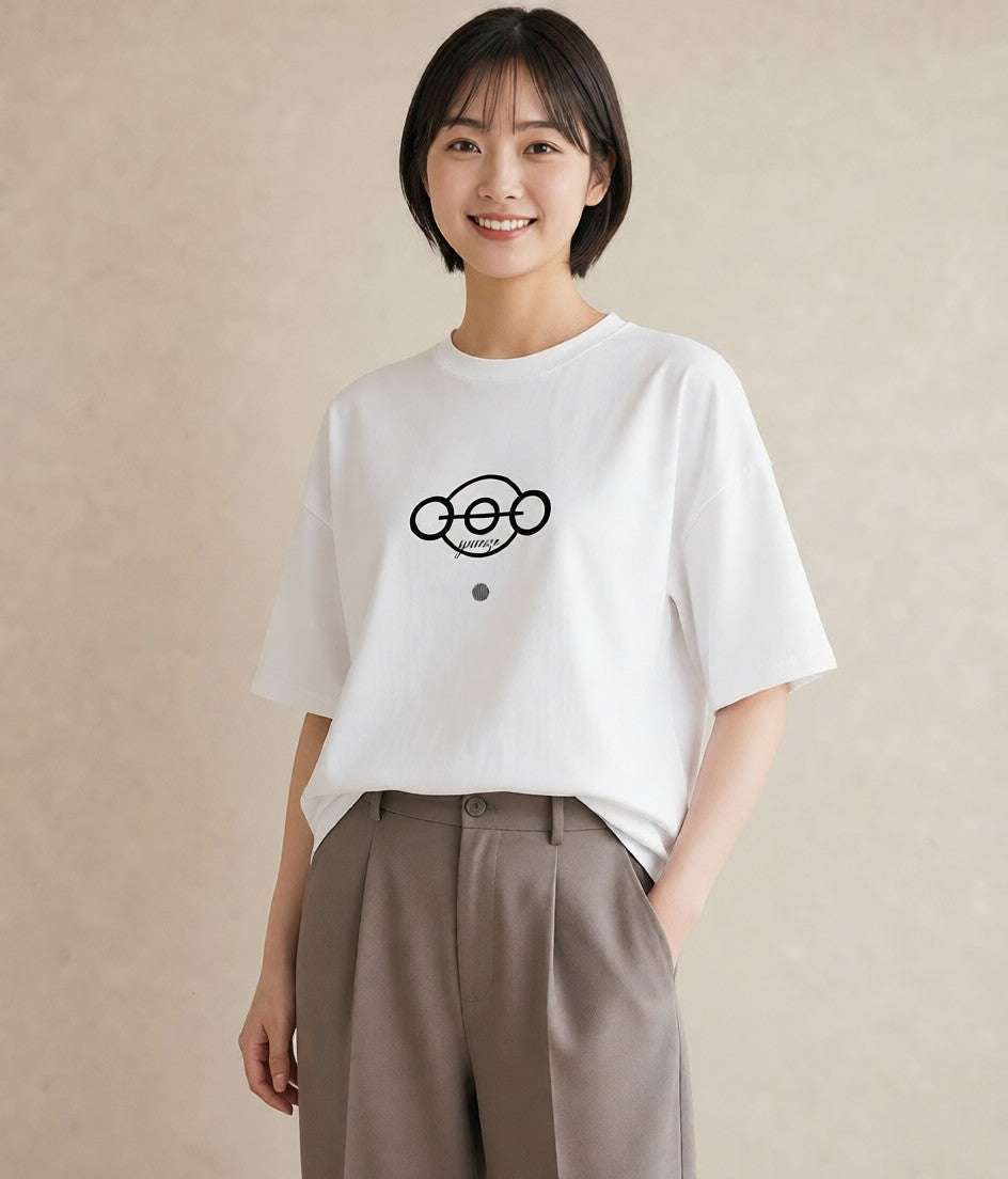 グラフィックTシャツ レディース 手鏡 アンティーク レトロ ナチュラル イラスト モード 女子会 お揃い 白T