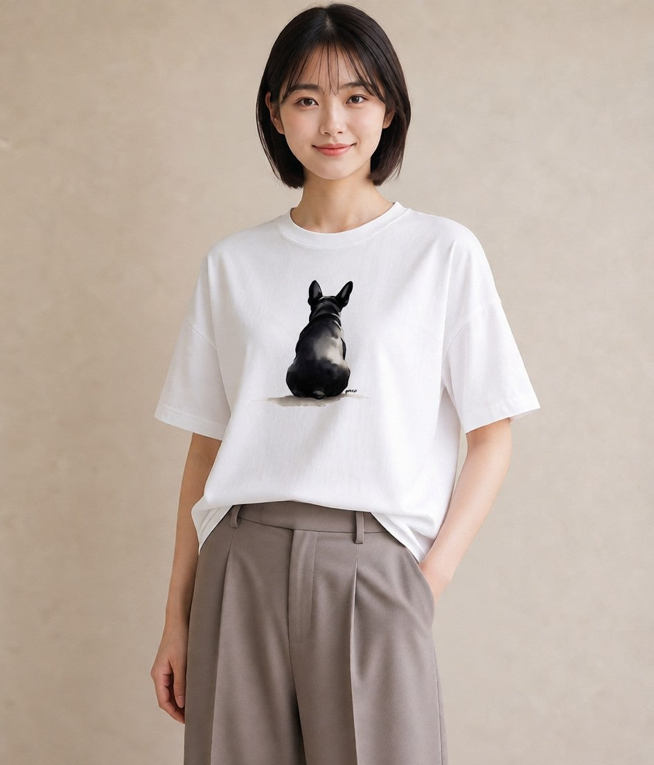 半袖Tシャツ レディース フレンチブルドッグ フレブル 犬 いぬ イラスト 旅行コーデ 部屋着 女性向けギフト 白T