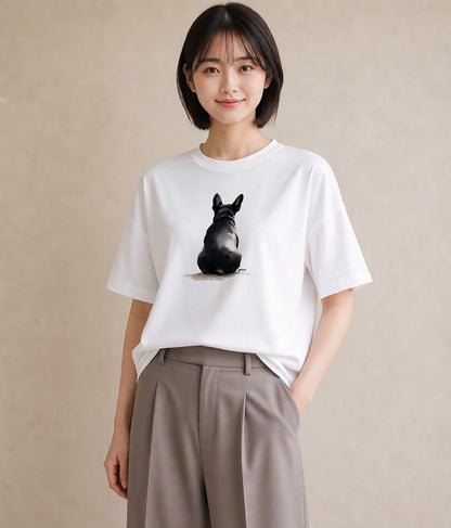半袖Tシャツ レディース フレンチブルドッグ フレブル 犬 いぬ イラスト 旅行コーデ 部屋着 女性向けギフト 白T