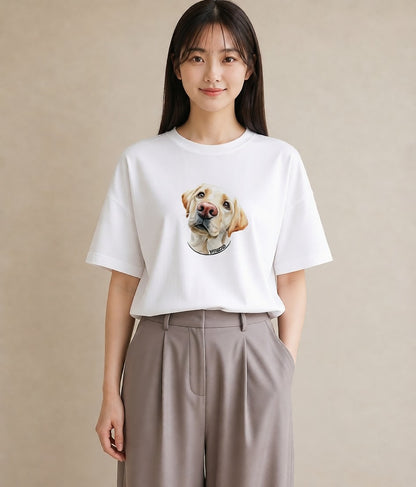 グラフィックTシャツ レディース 犬好き 犬 いぬ イラスト 手描き風 デイリーウェア 休日 白T